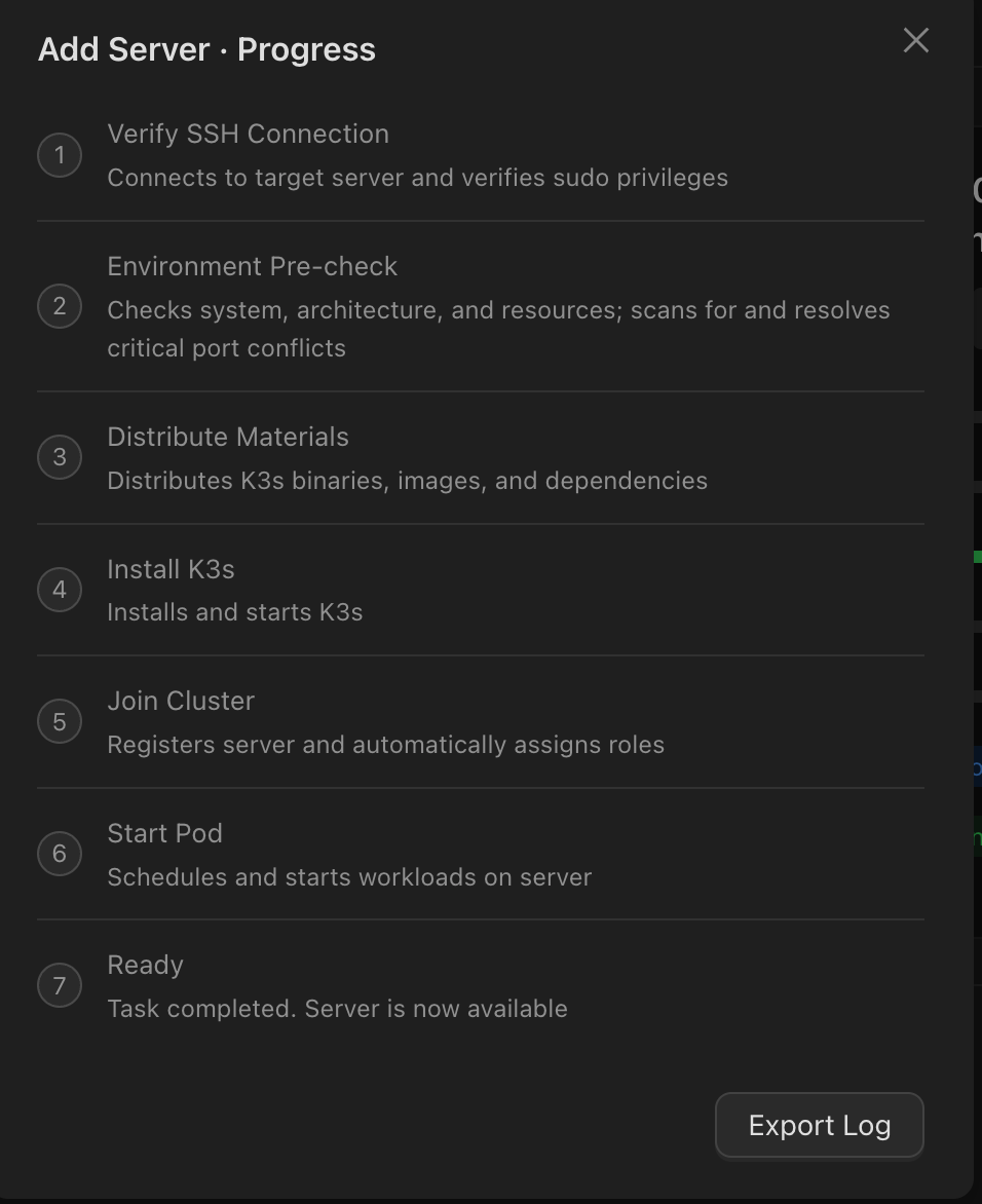 Add server progress