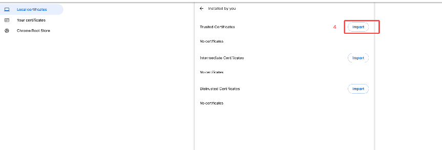 Import a trusted root certificate