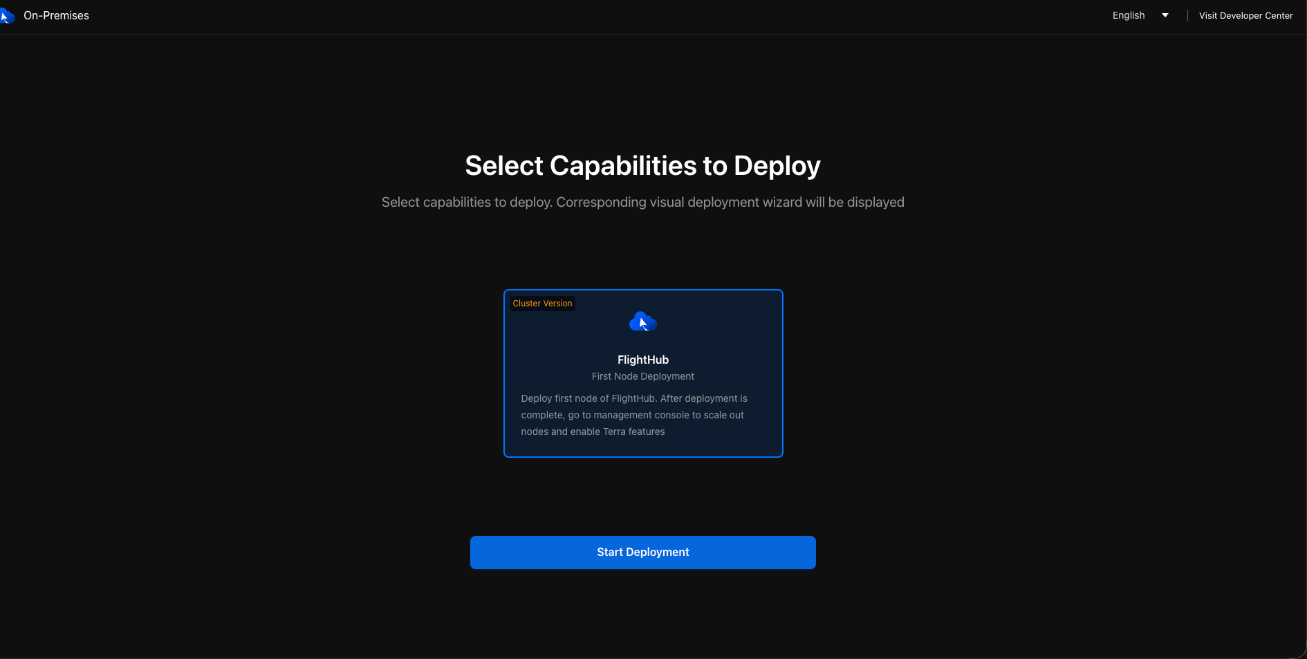 Installation wizard start page